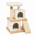 Albero per Gatti in Legno, Tessuto in Poliestere e Sisal Beige