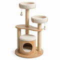 Tiragraffi in Legno e Peluche Beige con Piattaforme