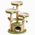 Tiragraffi in Legno e Sisal con Piattaforme Verde e Beige