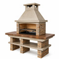 Barbecue in pietra e cemento con griglie in acciaio inox