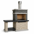 Barbecue da esterno in pietra e acciaio inox