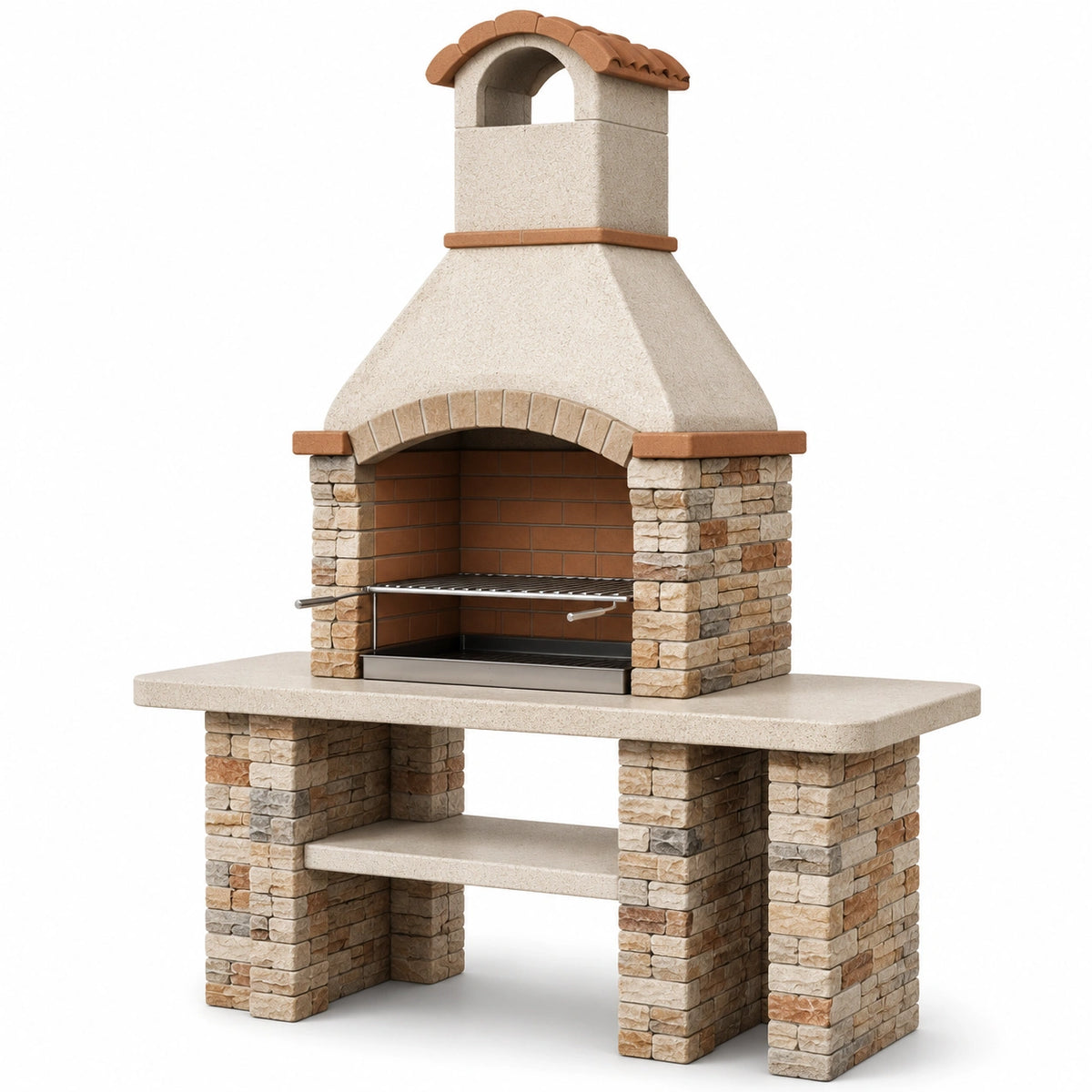 Barbecue in Pietra con Griglia in Acciaio Inox