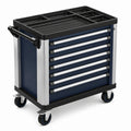 Carrello portautensili con 7 cassetti blu e nero