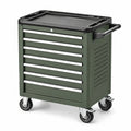 Carrello portautensili in acciaio verde con 7 cassetti