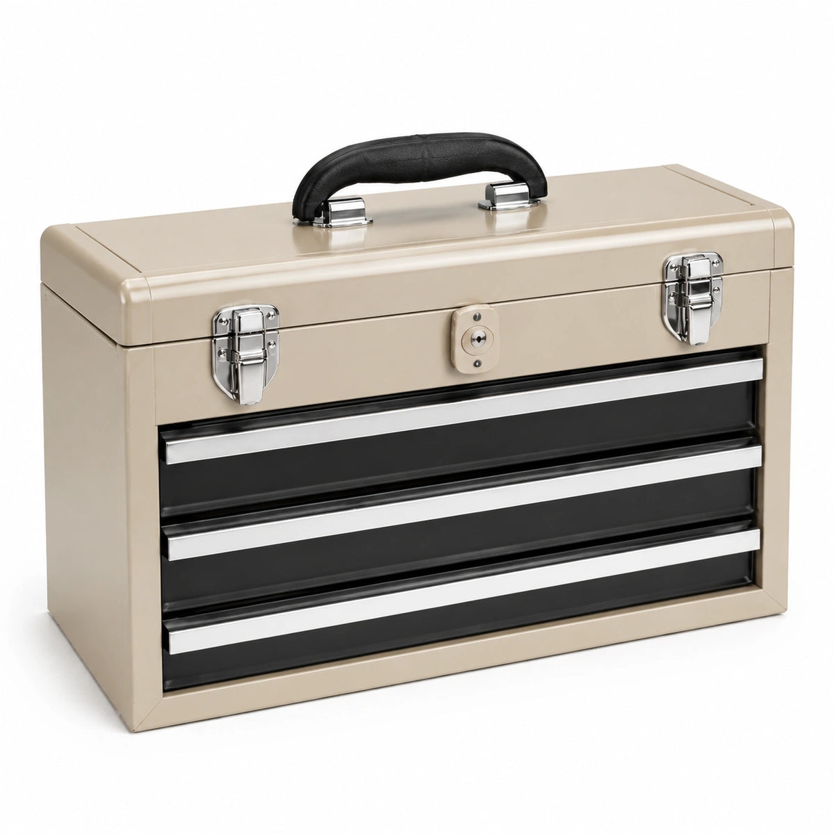 Cassettiera per Attrezzi in Metallo con Cassetti Beige e Neri