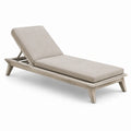 Lettino prendisole in legno con cuscini regolabili tessuto beige
