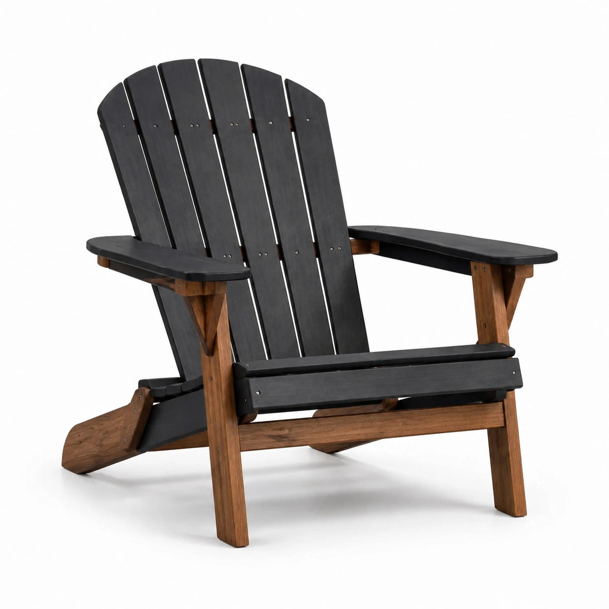 Sedia Adirondack in legno e plastica nera
