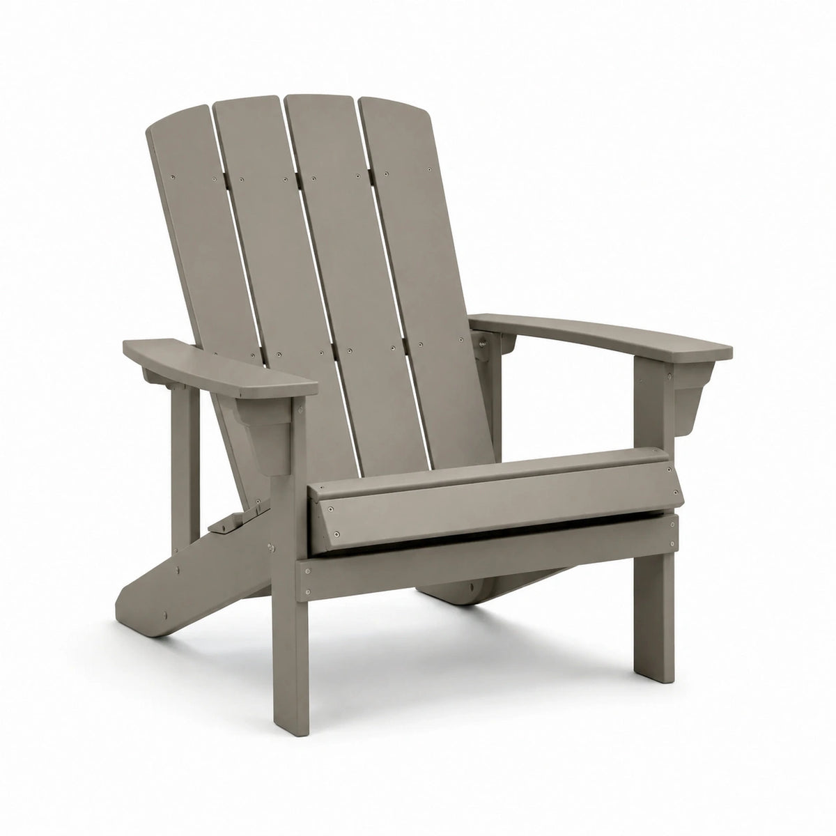Sedia Adirondack in Plastica Riciclata Grigio per Esterni