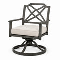 Sedia da giardino in metallo con cuscino in poliestere beige