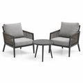 Set da giardino in alluminio e rattan con cuscini grigi